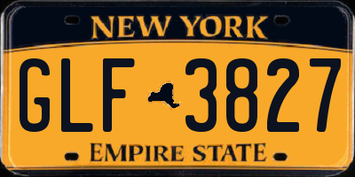 NY license plate GLF3827
