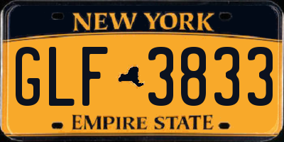 NY license plate GLF3833