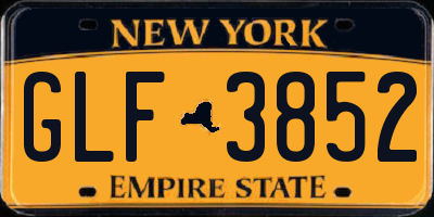 NY license plate GLF3852