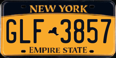 NY license plate GLF3857