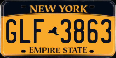 NY license plate GLF3863