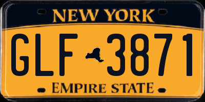 NY license plate GLF3871
