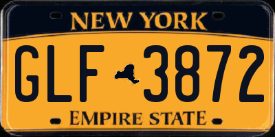 NY license plate GLF3872