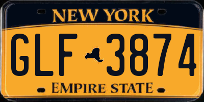 NY license plate GLF3874