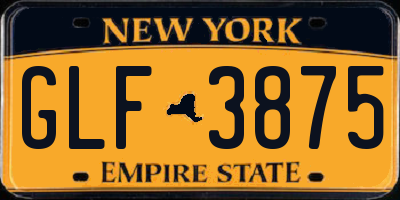 NY license plate GLF3875