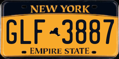 NY license plate GLF3887