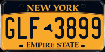 NY license plate GLF3899