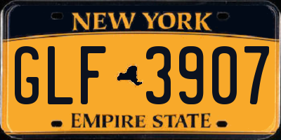 NY license plate GLF3907