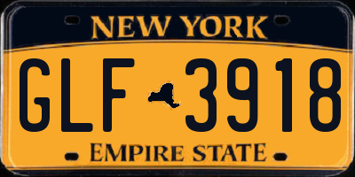 NY license plate GLF3918