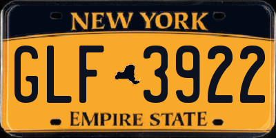 NY license plate GLF3922