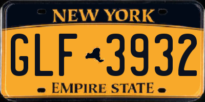 NY license plate GLF3932