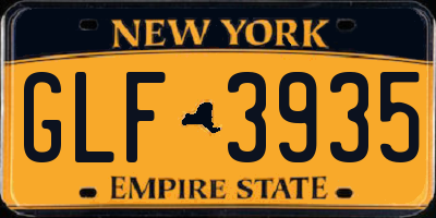 NY license plate GLF3935