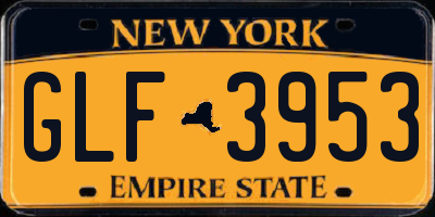 NY license plate GLF3953