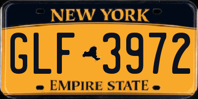 NY license plate GLF3972