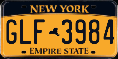 NY license plate GLF3984