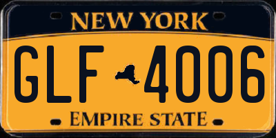 NY license plate GLF4006