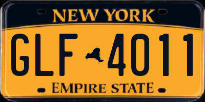 NY license plate GLF4011