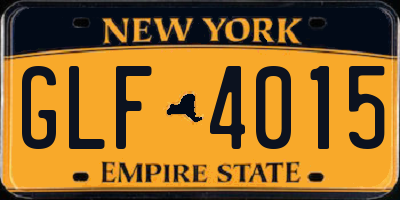 NY license plate GLF4015