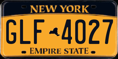 NY license plate GLF4027