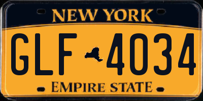 NY license plate GLF4034