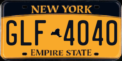 NY license plate GLF4040