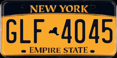 NY license plate GLF4045