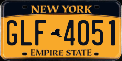 NY license plate GLF4051