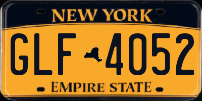 NY license plate GLF4052