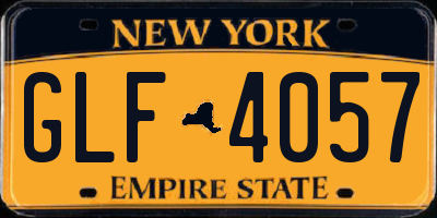 NY license plate GLF4057