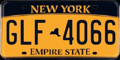 NY license plate GLF4066