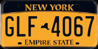 NY license plate GLF4067