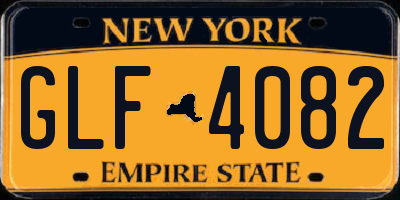 NY license plate GLF4082