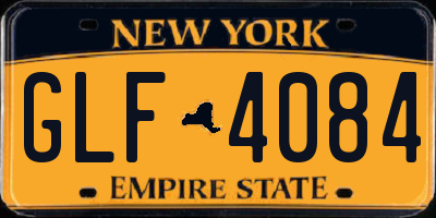 NY license plate GLF4084
