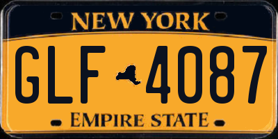 NY license plate GLF4087