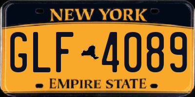 NY license plate GLF4089