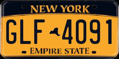 NY license plate GLF4091