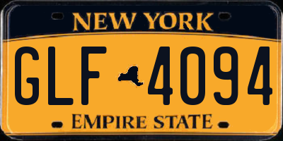 NY license plate GLF4094