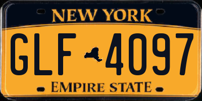 NY license plate GLF4097