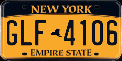 NY license plate GLF4106