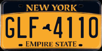 NY license plate GLF4110