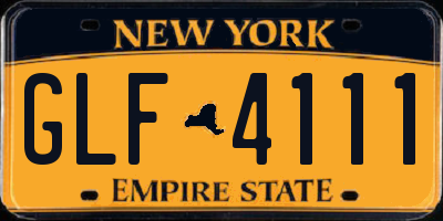 NY license plate GLF4111