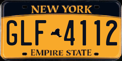 NY license plate GLF4112