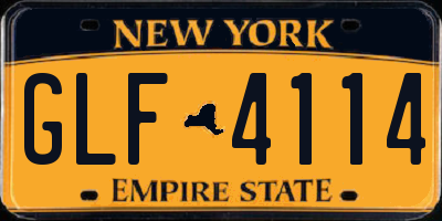 NY license plate GLF4114