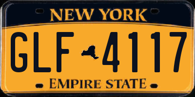 NY license plate GLF4117