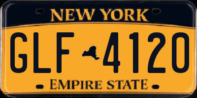 NY license plate GLF4120