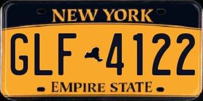 NY license plate GLF4122