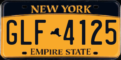 NY license plate GLF4125