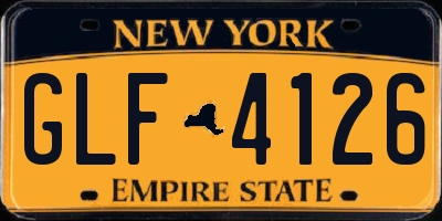 NY license plate GLF4126