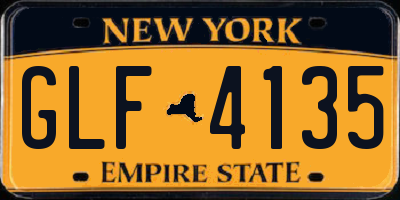NY license plate GLF4135