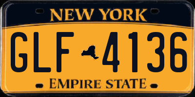 NY license plate GLF4136